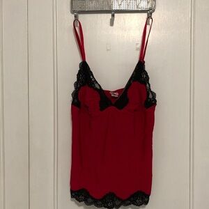 Jezebel Red Camisole with black lace